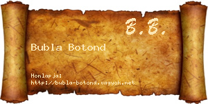 Bubla Botond névjegykártya